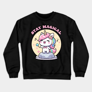 Kawaii Unicorn - Stay Magical Crewneck Sweatshirt